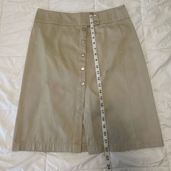 Ulla Johnson pencil skirt Beige silver button  8 Ulla Johnson tan career pencil - Picture 13 of 15